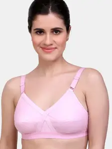 MAROON Full Coverage Seamed Non Padded Cotton Bra MN-405-P