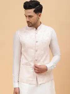 See Designs Jacquard Pure Silk Kurta With Pyjamas & With Nehru Jacket