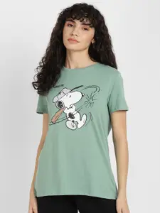 ALCOTT Women Snoopy Printed Pure Cotton T-shirt