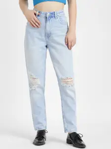 ALCOTT Women High-Rise Mildly Distressed Light Fade Stretchable Jeans