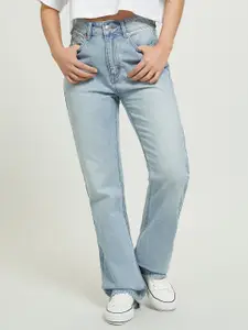ALCOTT Women Cotton Bootcut High-Rise Light Fade Jeans