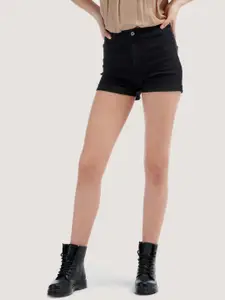 ALCOTT Women Skinny Fit High-Rise Denim Shorts