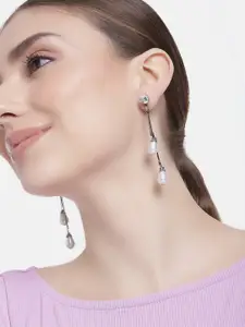 DressBerry Black & White Contemporary Drop Earrings