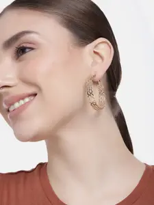 DressBerry Gold-Plated Circular Hoop Earrings