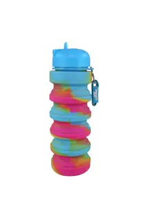 Smily Kiddos Kids Blue & Pink Silicon Water Bottle 550 ml