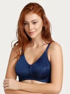 Zivame Blue Solid Non-Wired Non Padded T-shirt Bra ZI0100G0QKZBLUE