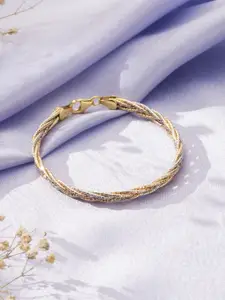 Zavya Women Sterling Silver Rose Gold-Plated Multistrand Bracelet