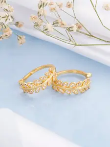 Zavya Women Set of 2 Gold-Plated Sterling Silver Finger Ring