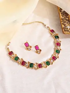 ABDESIGNS Gold-Plated Kemp Stone Necklace & Earrings Set