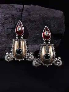 ABDESIGNS Women Gold & Silver Plated Contemporary Drop Earrings