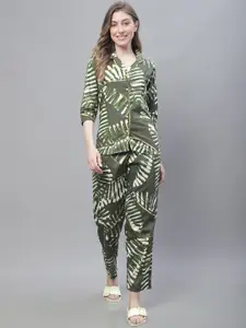 TAG 7 Tropical Printed Pure Cotton Night Suit