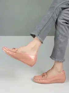 ELLE Women Embellished Comfort Insole Lightweight Horsebit Loafers