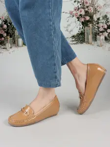 ELLE Women Embellished Comfort Insole Lightweight Horsebit Loafers