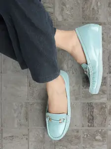 ELLE Women Embellished Comfort Insole Lightweight Horsebit Loafers