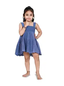 Creative Kids Girls Shoulder Strap Smocked Cotton Fit & Flare Dress