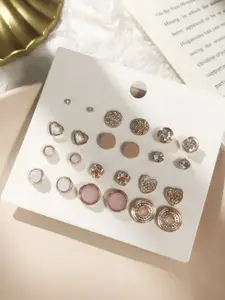 SALTY Set Of 12 Contemporary Studs Earrings