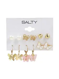SALTY Set Of 6 Contemporary Studs Earrings