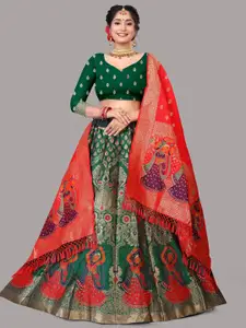 Warthy Ent Semi-Stitched Lehenga & Unstitched Blouse With Dupatta