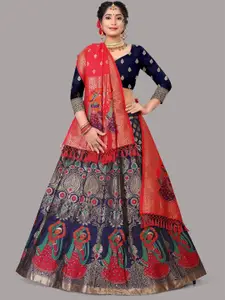 Warthy Ent Semi-Stitched Lehenga & Unstitched Blouse With Dupatta