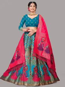 Warthy Ent Semi-Stitched Lehenga & Unstitched Blouse With Dupatta