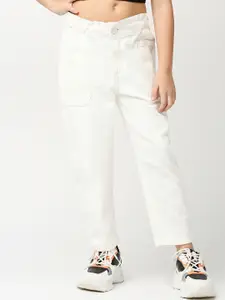 Pepe Jeans Girls High-Rise Clean Look Stretchable Mom Jeans