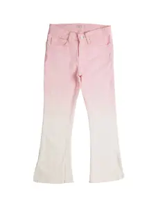 Pepe Jeans Girls Flared High-Rise Ombre Dyed Stretchable Bootcut Jeans