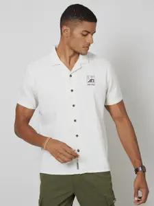 FORCE IX Men Pure Cotton Slim Fit Solid Casual Shirt