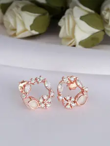 GIVA 925 Silver Rose Gold Drop Wreath Studs