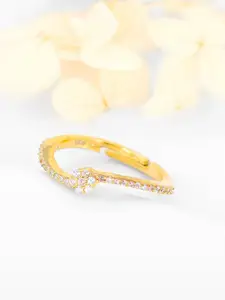 GIVA Sterling Silver Gold Plated Ring
