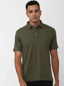 Van Heusen Polo Collar Short Sleeves Cotton Linen T-shirt