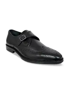 HX London Men Brogues Single Straps Formal Monk Shoes