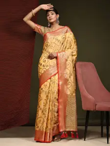PHEASANT Woven Design Zari Silk Cotton Saree