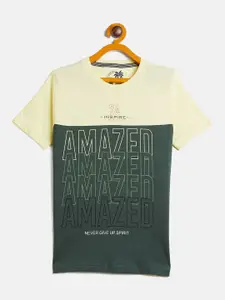 Duke Boys Colourblocked & Typography Printed Slim Fit Cotton Casual T Shirt