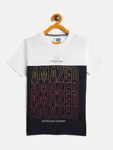 Duke Boys  Colourblocked & Typography Printed Slim Fit Cotton Casual T Shirt