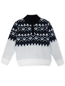 Gini and Jony Boys Geometric Printed Knitted Pullover