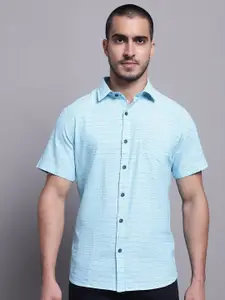 Cantabil Comfort Windowpane Checks Opaque Cotton Cotton Linen Casual Shirt