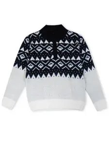 Gini and Jony Boys Self Design Knitted Pullover