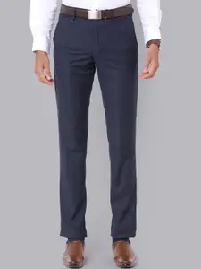 Van Heusen Men Checked Slim Fit Formal Trousers