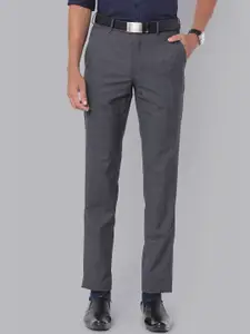 Van Heusen Men Checked Slim Fit Formal Trousers