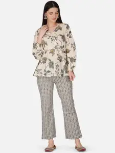 GULAB CHAND TRENDS Printed Pure Cotton Top & Trouser