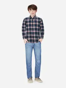 Gini and Jony Boys Opaque Checked Cotton Casual Shirt