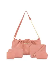 LaFille Set Of 5 Textured Structured Handbags