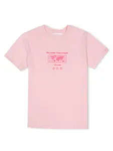 Gini and Jony Boys Typography Printed Cotton T-shirt