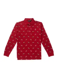 Gini and Jony Infant Boys Printed Polo Collar Pure Cotton T-shirt