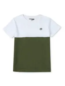 Gini and Jony Boys Colourblocked Cotton T-shirt