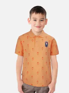 Gini and Jony Boys Printed Polo Collar Pure Cotton T-shirt