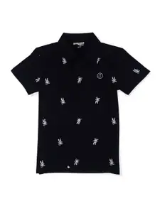 Gini and Jony Boys Printed Polo Collar Pure Cotton T-shirt