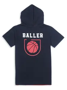 Gini and Jony Boys Colourblocked Hooded Cotton T-shirt