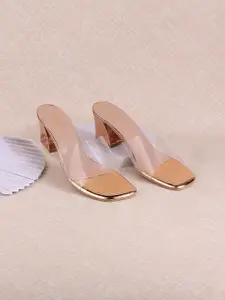 Metro Open Toe Block Heel Mules