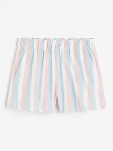 H&M Girls Pure Cotton Patterned Paper Bag Shorts